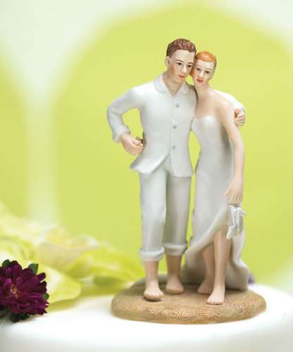 Beach Bride and Groom Wedding Cake Topper - Click Image to Close